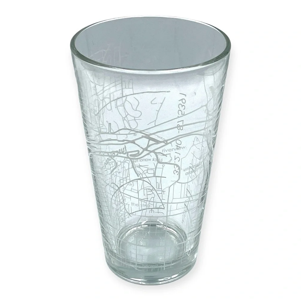 Tuscaloosa University of Alabama City Street Map Pint Drinking Glass White Print